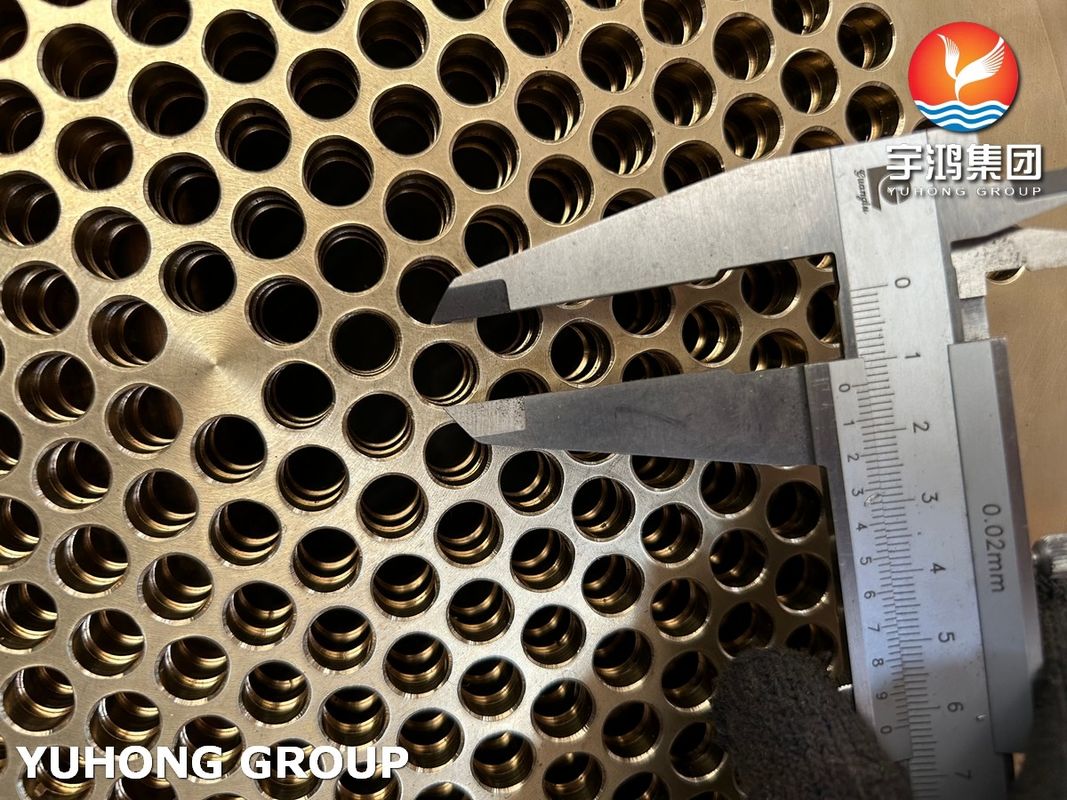 ASME SB171 C46400 Cooper Alloy TubeSheet 4-80mm Thk for Marine Heat Exchangers