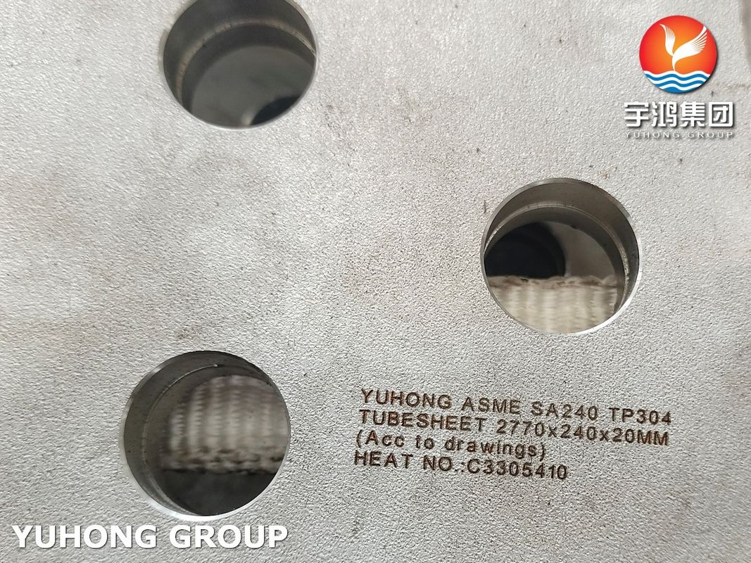 ASTM A240 SS304/304L Shell And Tube Heat Exchanger Tube Sheet Square Type