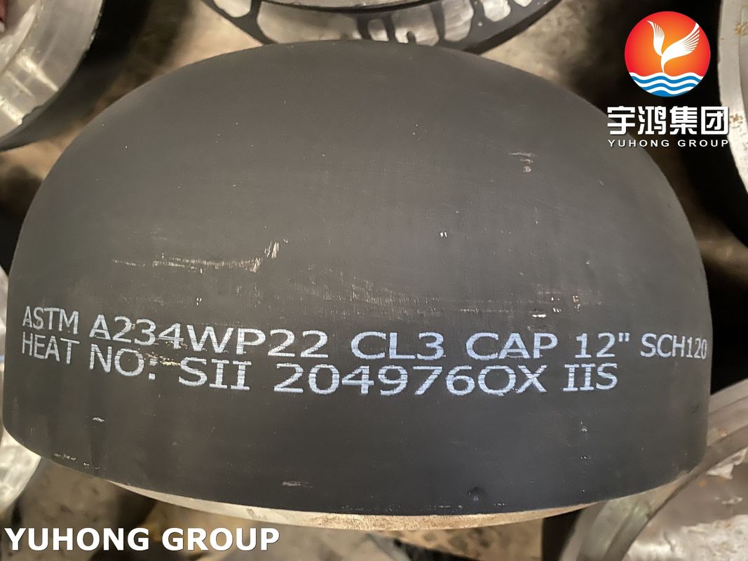 ASTM A234 P22 CL3 Carbon Alloy Steel Cap Customized Design For Pressure Equipment Components