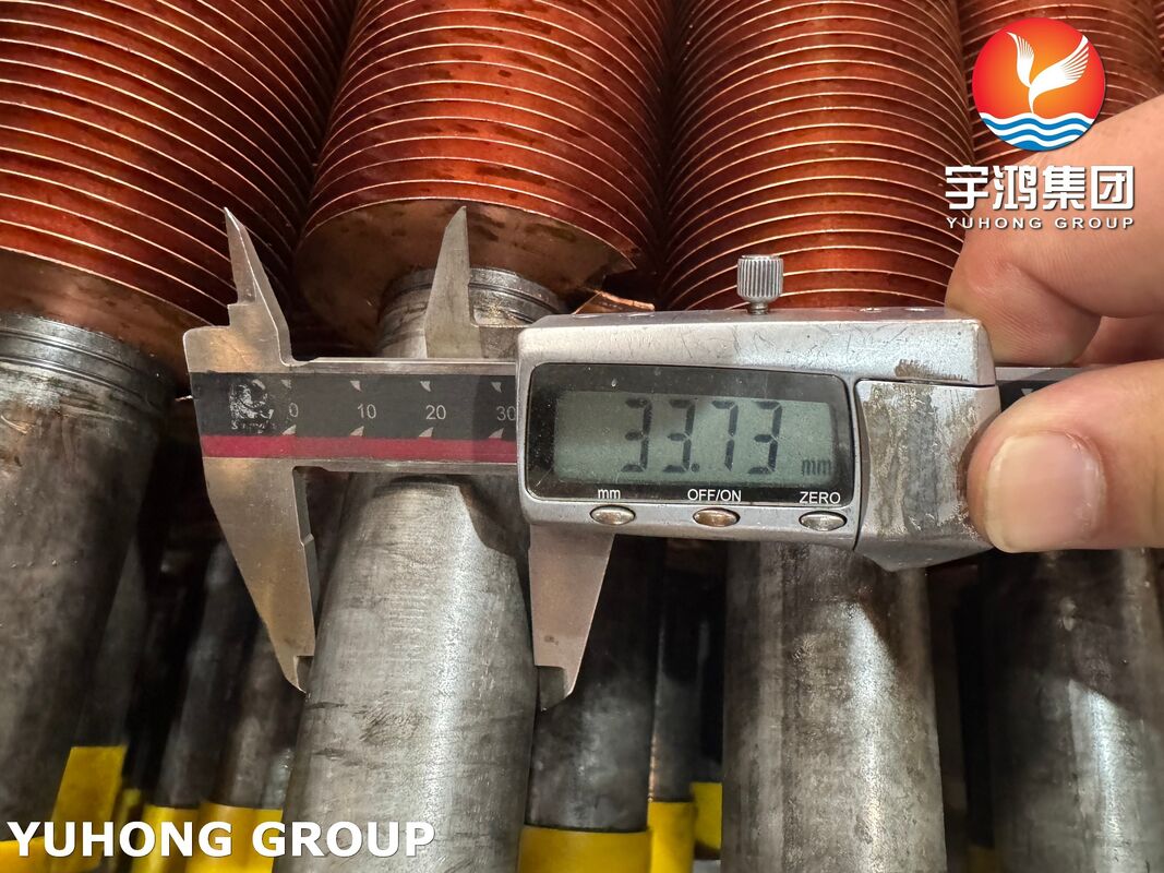 ASTM A106 Gr.B Carbon Steel Embedded G Finned Tubes With Cu T2 Fins For Air Coolers