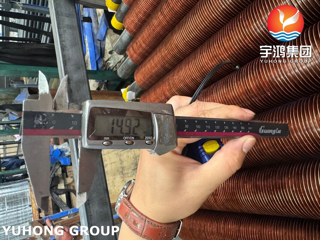 ASTM A106 Gr.B Carbon Steel Embedded G Finned Tubes With Cu T2 Fins For Air Coolers