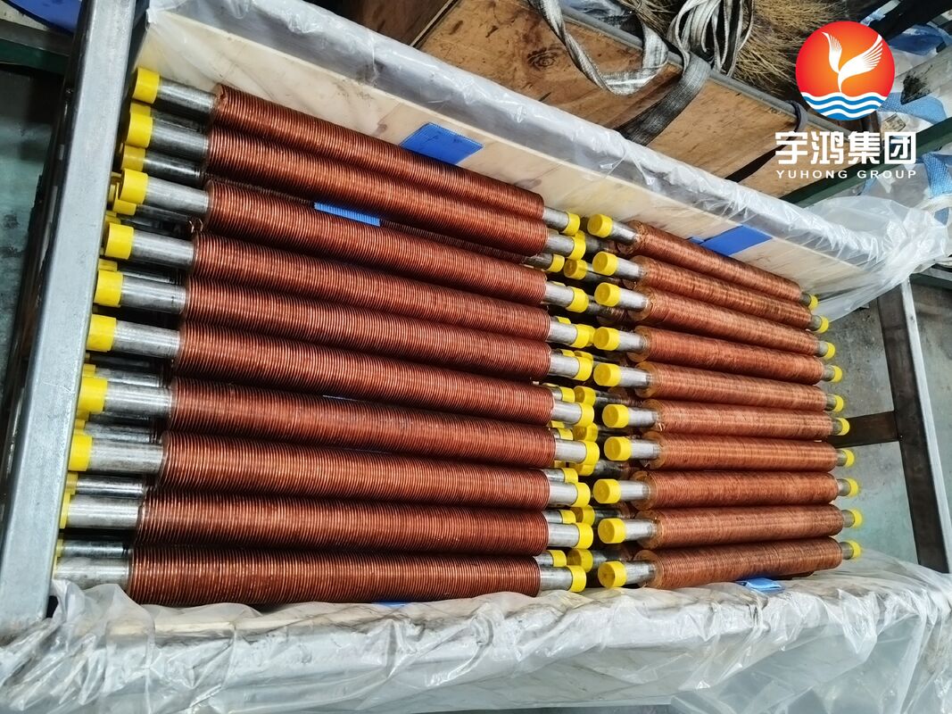 ASTM A106 Gr.B Carbon Steel Embedded G Finned Tubes With Cu T2 Fins For Air Coolers