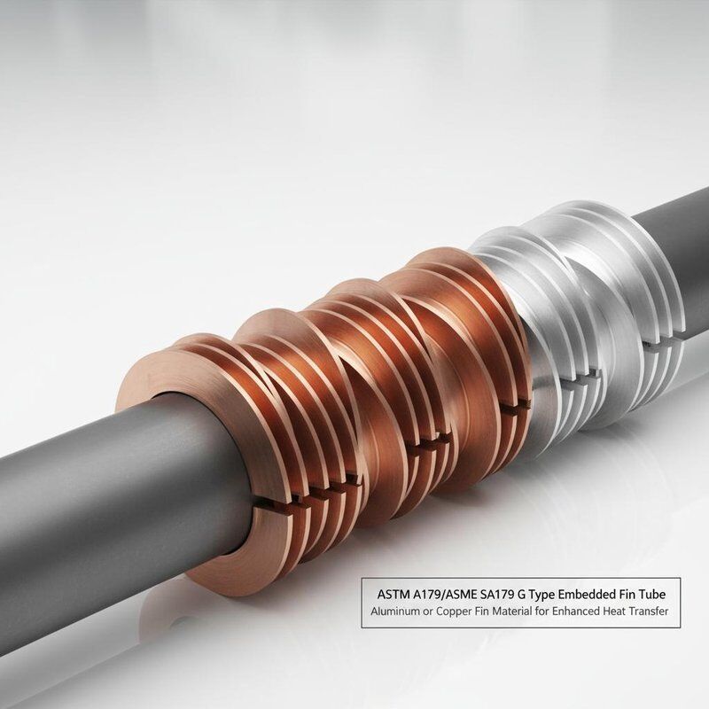 ASTM A179/ASME SA179 G Type Embedded Fin Tube with Aluminum or Copper Fin Material for Enhanced Heat Transfer