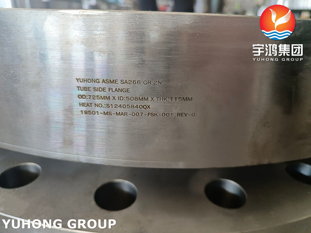 ASME SA266 GR.2N Tube Side Flange Connecting The Heat Exchanger Shell And The Tube Box