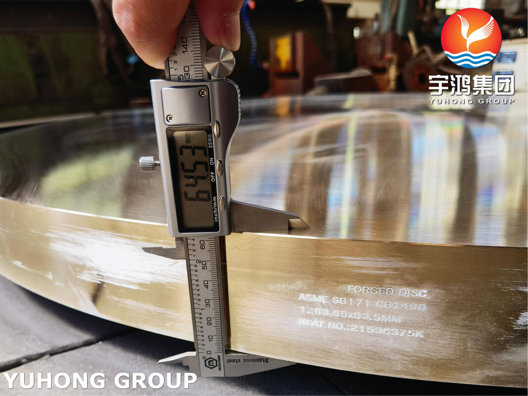 ASME SB171 C61400 Aluminum Bronze Disc with Seawater Erosion Resistance and Precision Machined Finish